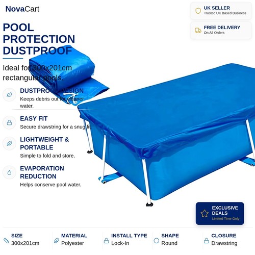 Pool cover 300x201cm - pool,