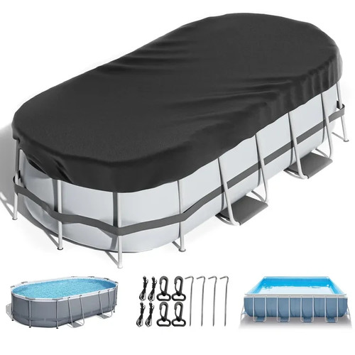 Rectangular above ground pool - ground,